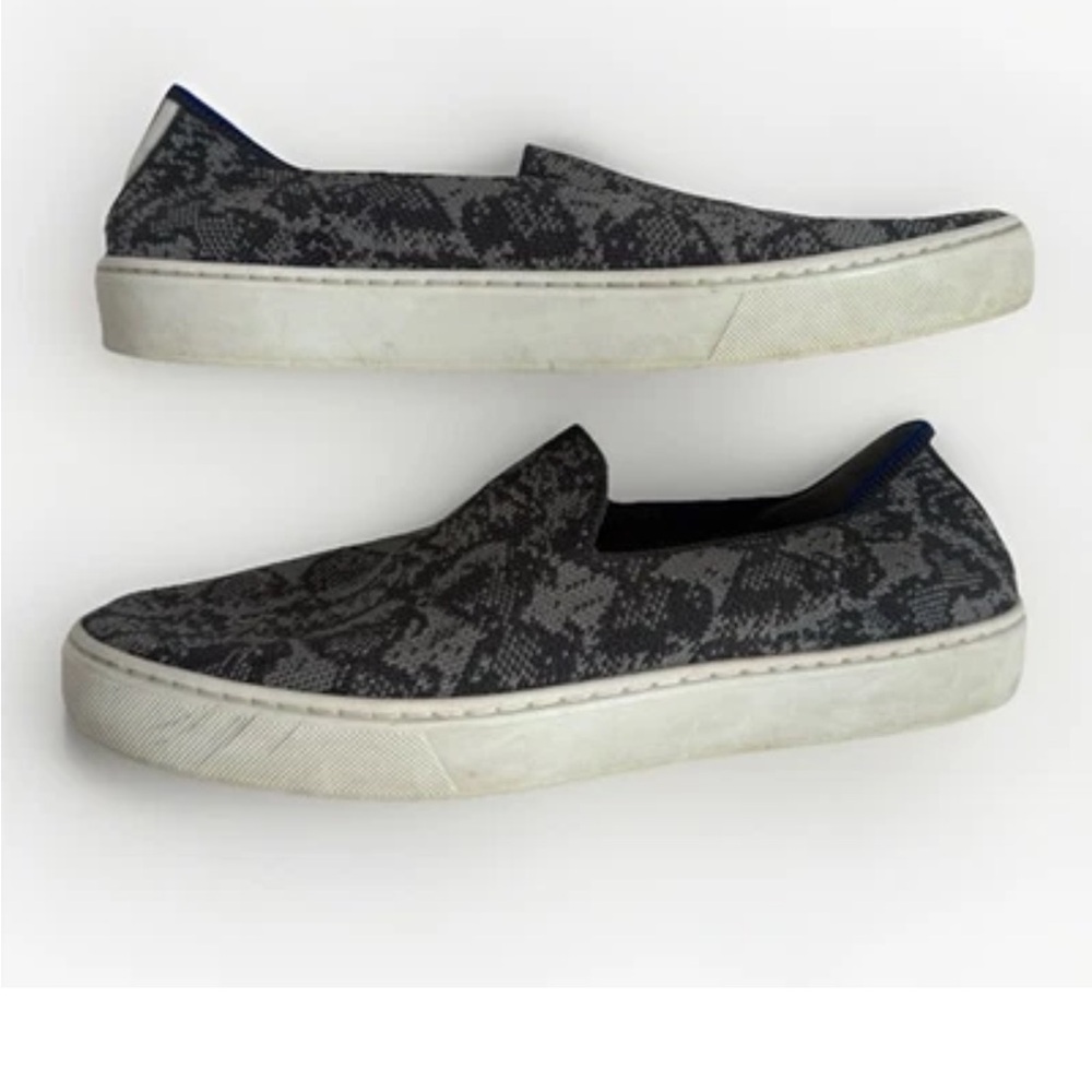 Rothy’s The Original Slip On Sneakers Shoes Grey Stone Snake Print Women’s Sz‎ 8 - Picture 6 of 9